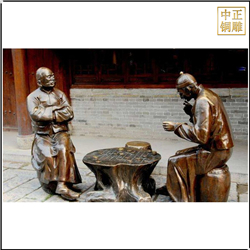 園林下棋雕塑圖片